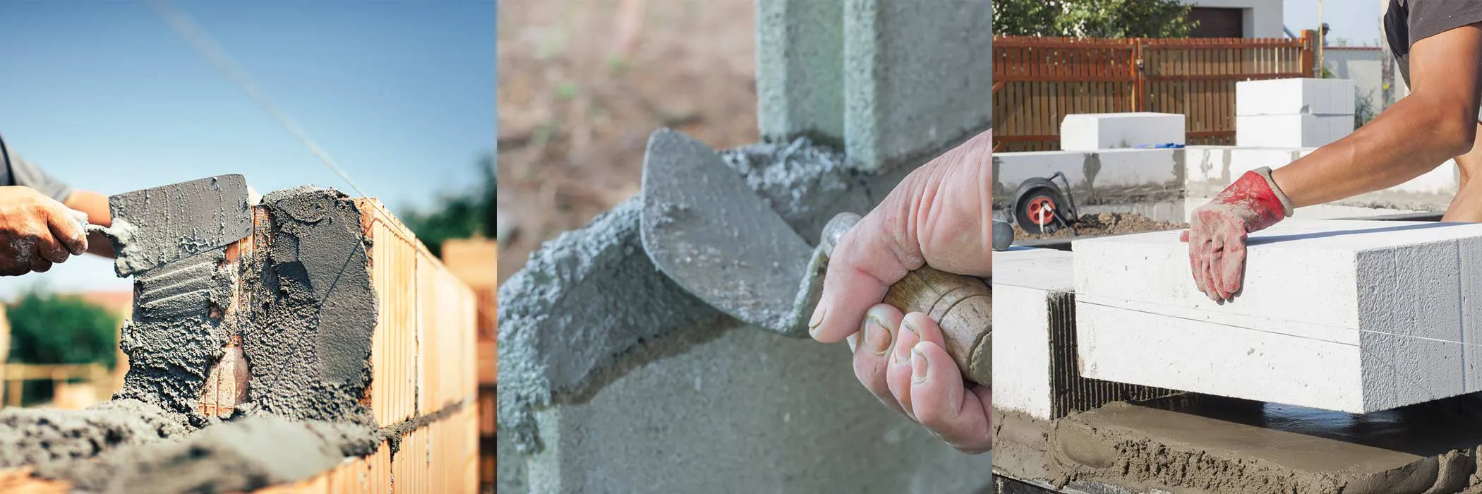 masonry-laying 3 examples of masonry